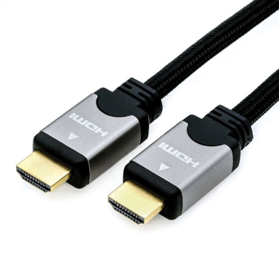 Шнур HDMI ROLINE 11.04.5853 - 5 м - HDMI Type A (Standard) - HDMI Type A (Standard) - черный - серебристый