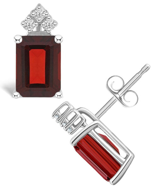 Серьги Macys Garnet & Diamond Stud