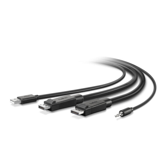 Belkin TAA Dual-Head DP to KVM Combo - Cable - Audio/Multimedia