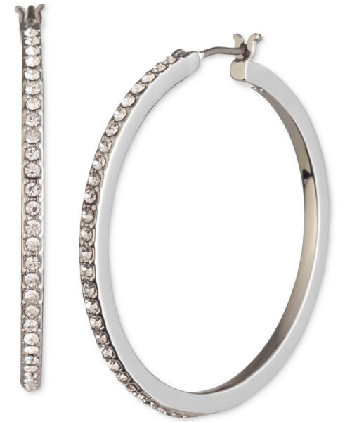 Medium Pavé Hoop Earrings, 1.22"