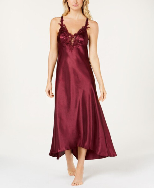 Stella Satin Venise Trim Lingerie Nightgown