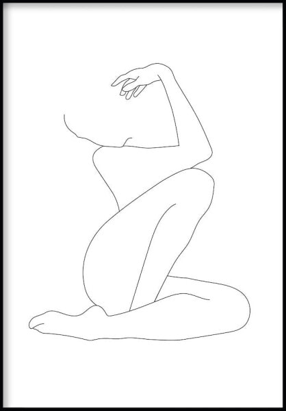 Frau Pose Linienkunst Poster