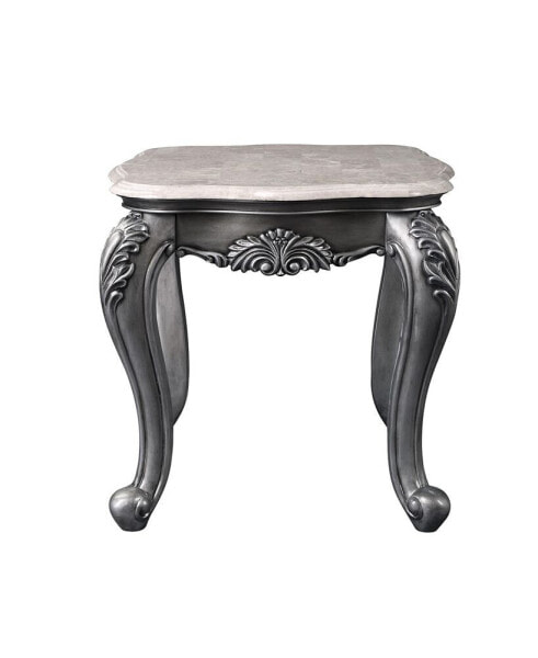 Ariadne End Table, Marble & Platinum