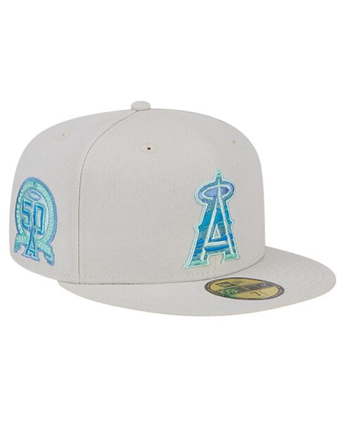 Men's Khaki Los Angeles Angels Stone Mist 59FIFTY Fitted Hat