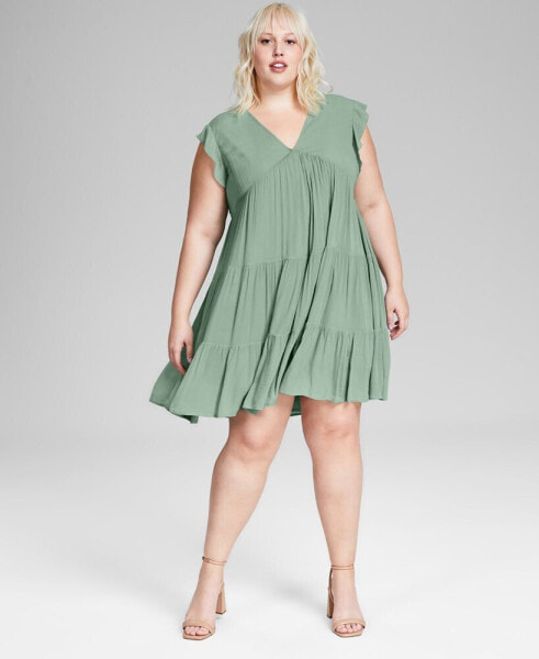 Trendy Plus Size Tiered Babydoll Dress