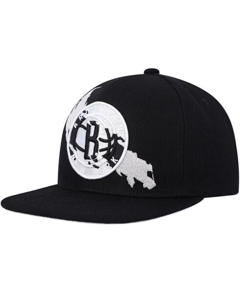 Men's Black Brooklyn Nets Paint by Numbers Snapback Hat