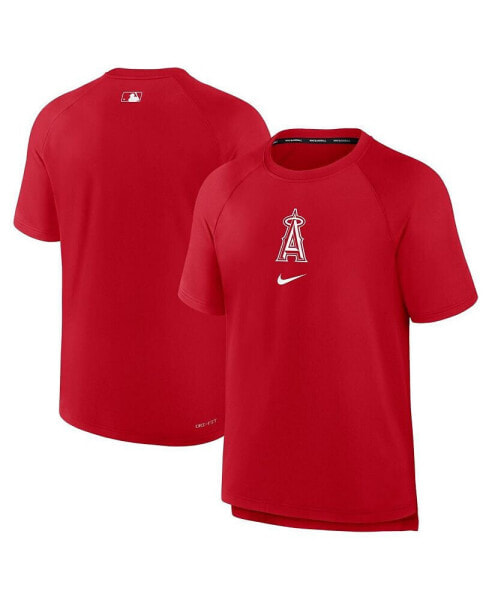 Men's Red Los Angeles Angels Authentic Collection Pregame Raglan Performance T-Shirt