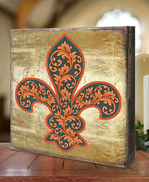 Cross Fleur De Lis 12" x 12"