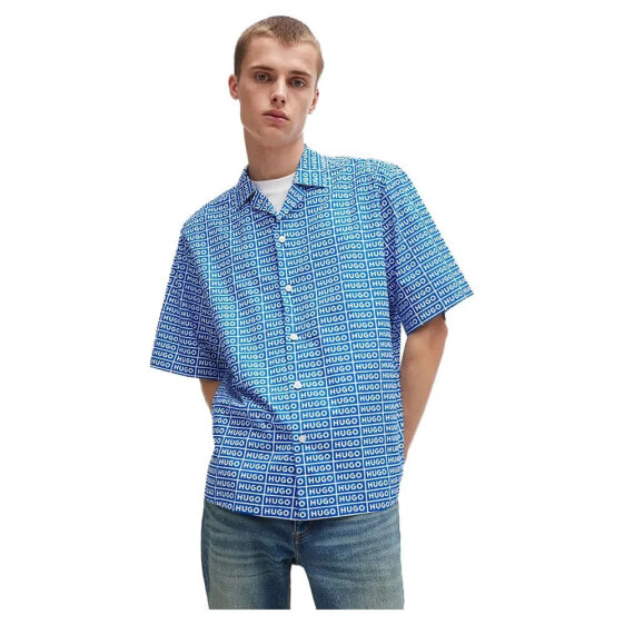 HUGO Eligino 10261696 BLUE Short sleeve shirt