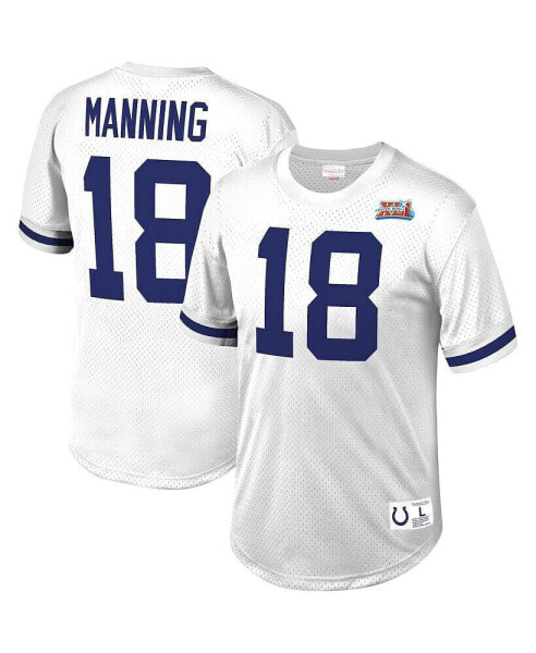 Men's Peyton Manning White Indianapolis Colts Retired Player Name and Number Mesh Top