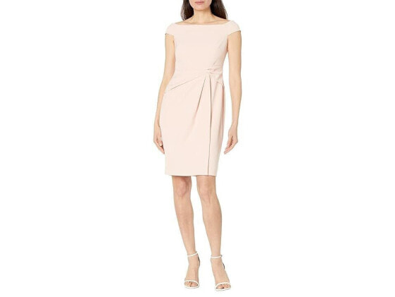 LAUREN Ralph Lauren 303516 Womens Crepe Off-the-Shoulder Dress Pale Pink Size 12