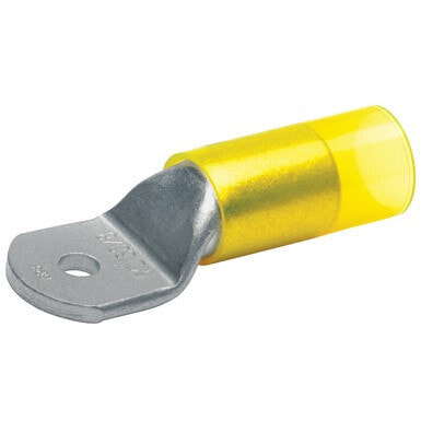 Klauke 604R10, Tubular ring lug, Tin, Straight, Silver, Yellow, Polyamide (PA), 25 mm²
