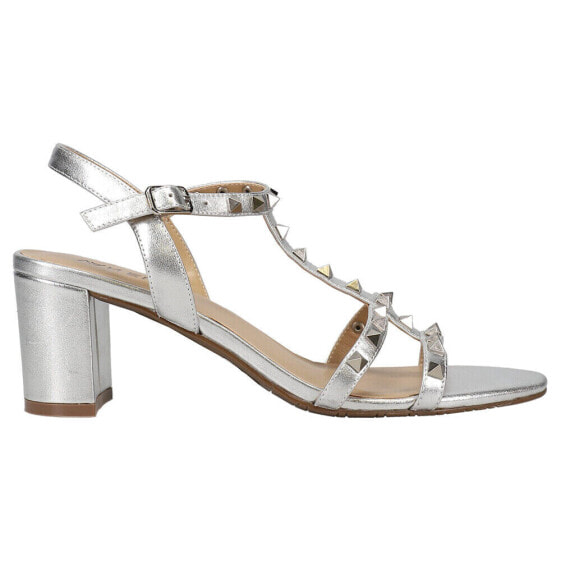 VANELi Midge Metallic Studded Wedding Block Heels Womens Silver Dress Sandals 3