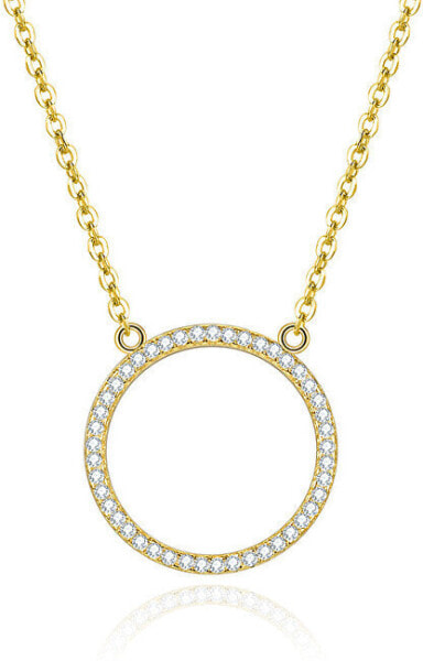 Gold-plated necklace with round pendant AGS1224 / 47-GOLD