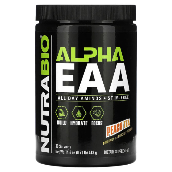 NutraBio, Alpha EAA, персиковый чай, 413 г (0,91 фунта)