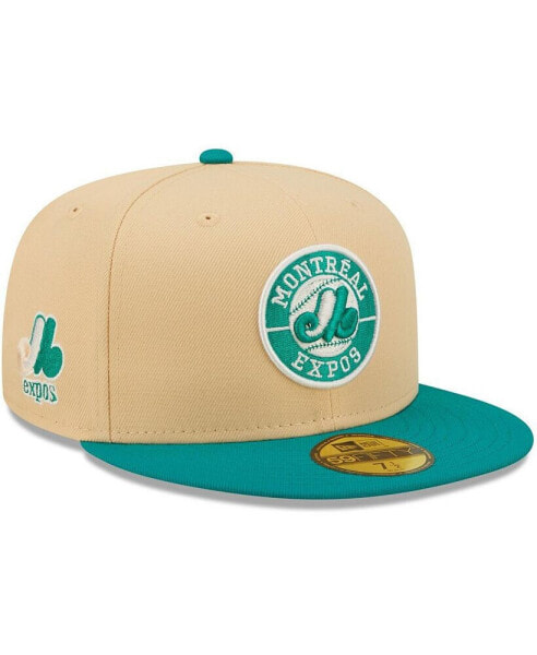Men's Natural, Teal Montreal Expos Cooperstown Collection Mango Forest 59FIFTY fitted hat