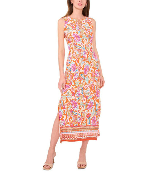 Women's Printed Hardware Sleeveless Maxi Dress