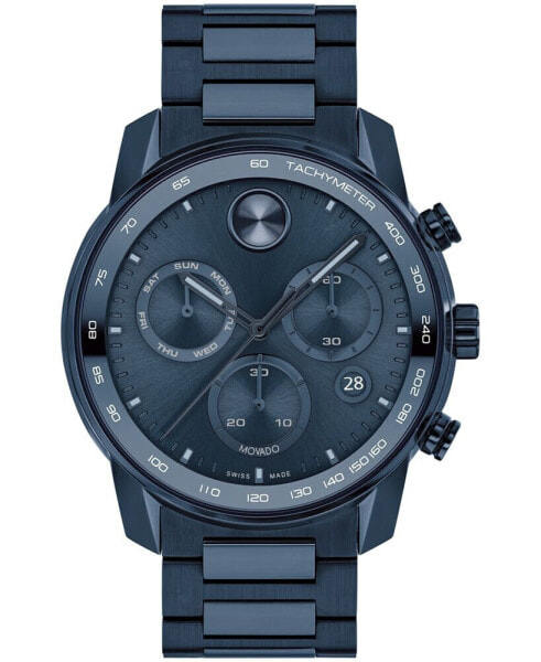 Men's Bold Verso Dark Blue Ionic Plated Steel Bracelet Watch 44mm