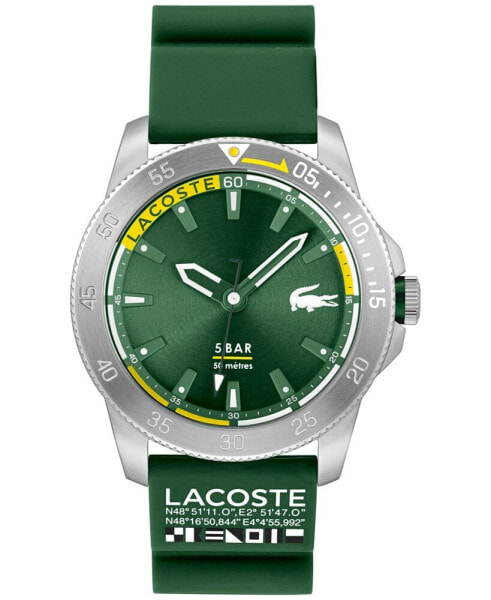 Часы и аксессуары Lacoste Наручные часы мужские с зеленым силиконовым ремешком 46 мм
