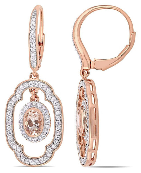 Серьги Macys Morganite White Sapphire Diamond Dangle