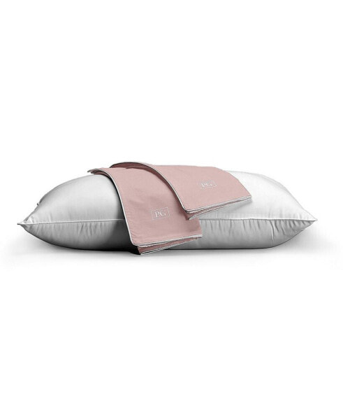 Pink Cotton Percale Pillow Protectors- Standard