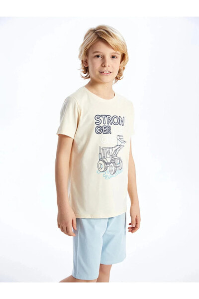 Пижама LC WAIKIKI Kids Bicycle Neck Print Short Sleeve Boy  Set