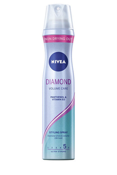 Ухаживающий лак для волос для ослепительного блеска Diamond Volume Care (Styling Spray) 250 мл