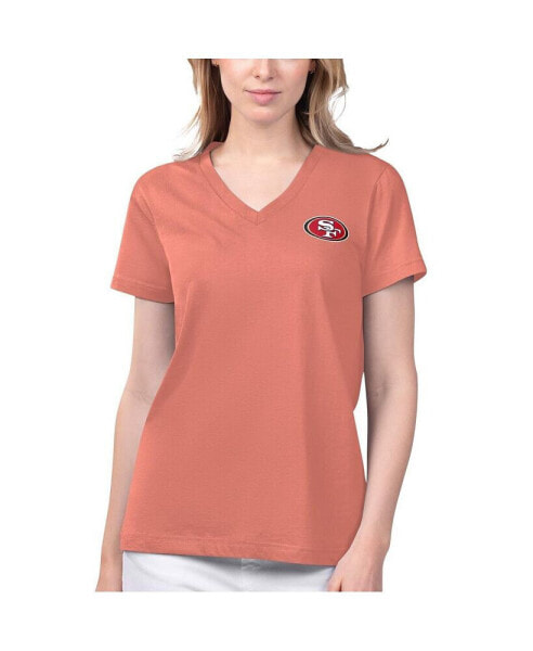 Women's Coral San Francisco 49ers Game Time V-Neck T-shirt