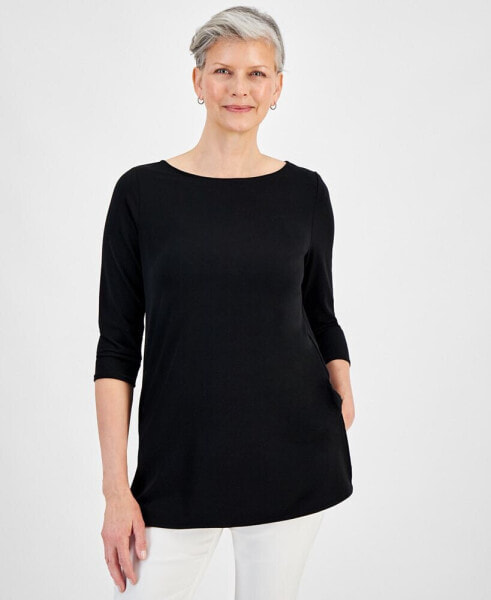 Women's Boat-Neck 3/4-Sleeve Top, Created for Macy's