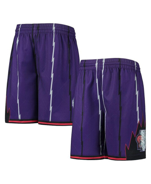 Big Boys Purple Toronto Raptors 1998 Hardwood Classics 75th Anniversary Swingman Shorts