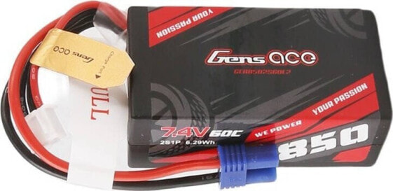 Gens Ace Akumulator Gens Ace 850mAh 7,4V 60C 2S1P 60C z wtyczką EC2