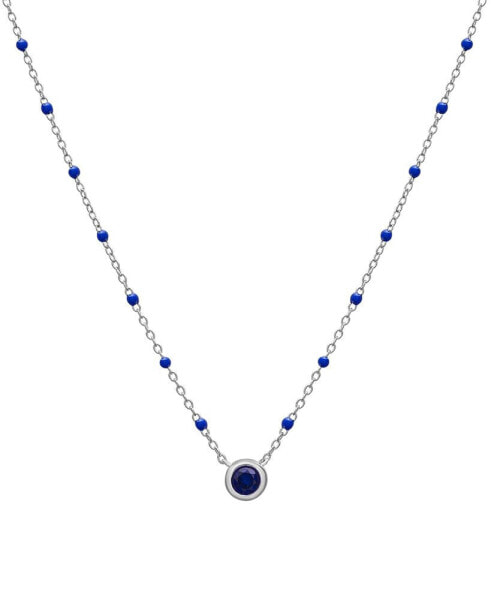 Macy's birthstone Gemstone Necklace in Sterling Silver, 16" + 2" extender