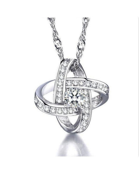 Hollywood Sensation knot Necklace With Cubic Zirconia Stones