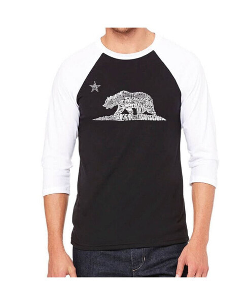 California Bear Men's Raglan Word Art T-shirt