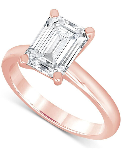Certified Lab Grown Diamond Emerald-Cut Solitaire Engagement Ring (4 ct. t.w.) in 14k Gold