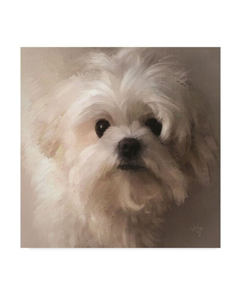 Lois Bryan Maltese Puppy Portrait Canvas Art - 15" x 20"
