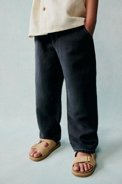 Flowing linen blend trousers