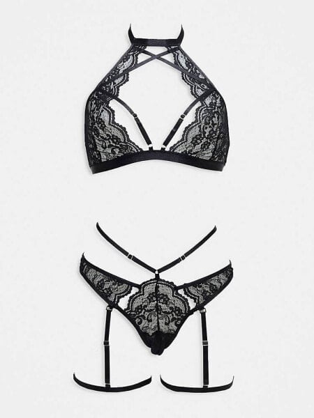 Ann Summers Rosella lace lingerie set in black