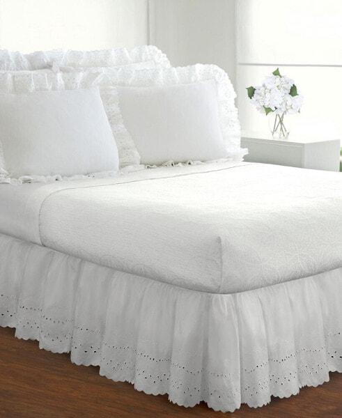 Ruffled Eyelet 18" Drop California King Bed Skirt