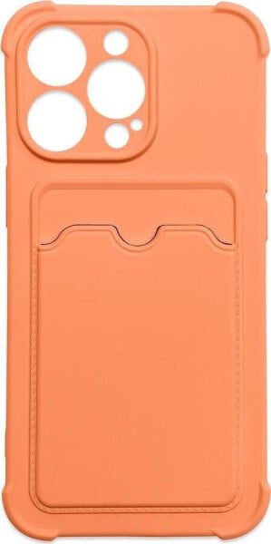 Hurtel Card Armor Case etui pokrowiec do Xiaomi Redmi 10X 4G / Xiaomi Redmi Note 9 portfel na kartę silikonowe pancerne etui Air Bag pomarańczowy