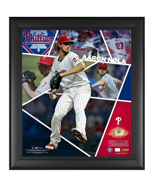 Aaron Nola Philadelphia Phillies Framed 15" x 17" Impact Player Collage with a Piece of Game-Used Baseball - Limited Edition of 500