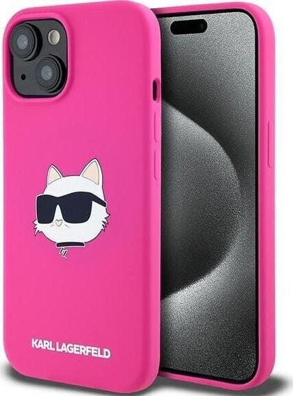 Karl Lagerfeld Karl Lagerfeld KLHMP15SSCHPPLF iPhone 15 / 14 / 13 6.1" różowy/fuschia hardcase Silicone Choupette Head MagSafe