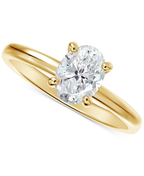 Diamond Solitaire Oval-Cut Diamond Engagement Ring (1/2 ct. t.w.) in 14k Gold