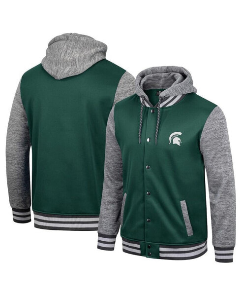 Men's Green Michigan State Spartans Robinson Hoodie Full-Snap Jacket