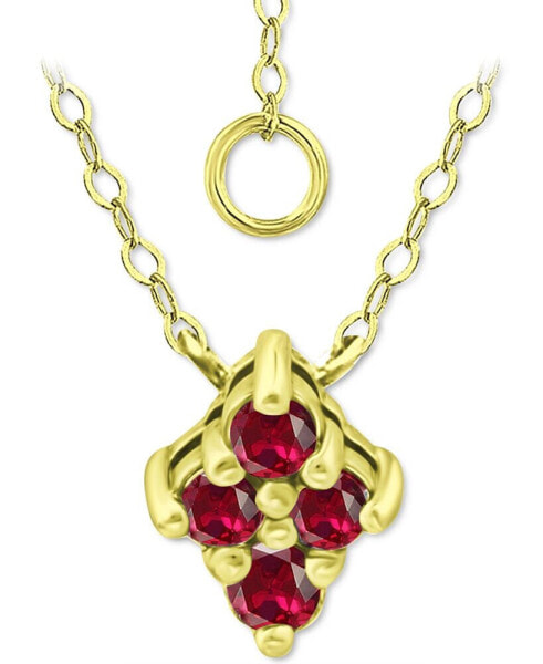 Lab-Grown Ruby Cluster Pendant Necklace, 16" + 2" extender, Created for Macy's