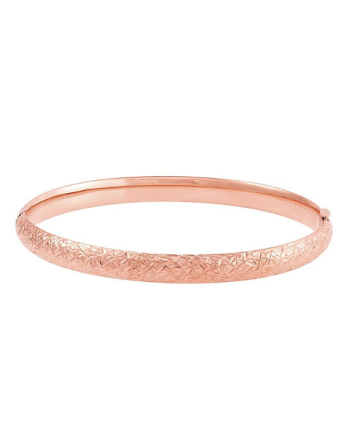 Textured Bangle Bracelet in 10k Gold, White Gold and Rose Gold