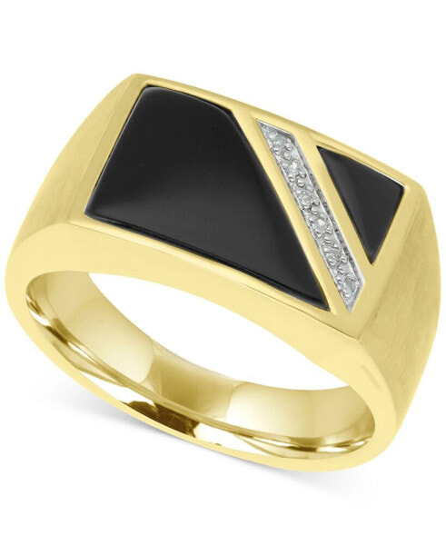 Кольцо Macy's Onyx & Diamond Accent  in Gold