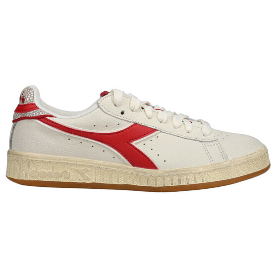 Diadora Game L Low Icona Lace Up Mens Off White, Red Sneakers Casual Shoes 1779