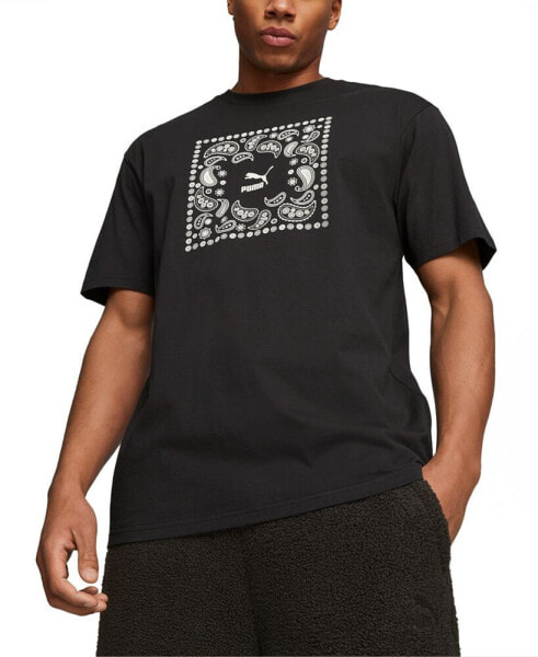 Men's Paisley Graphic Short-Sleeve Crewneck T-Shirt