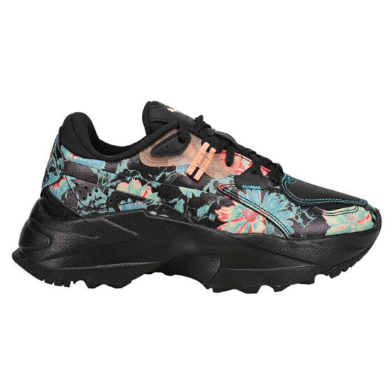 Puma Orkid "Hidden Flowers" Floral Lace Up Womens Black, Green Sneakers Casual